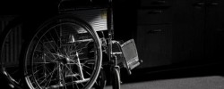 wheelchair in darkness