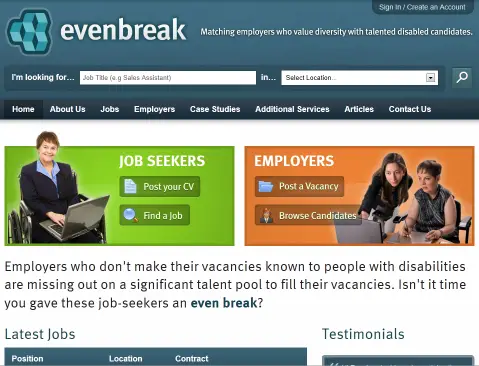 Evenbreak webpage