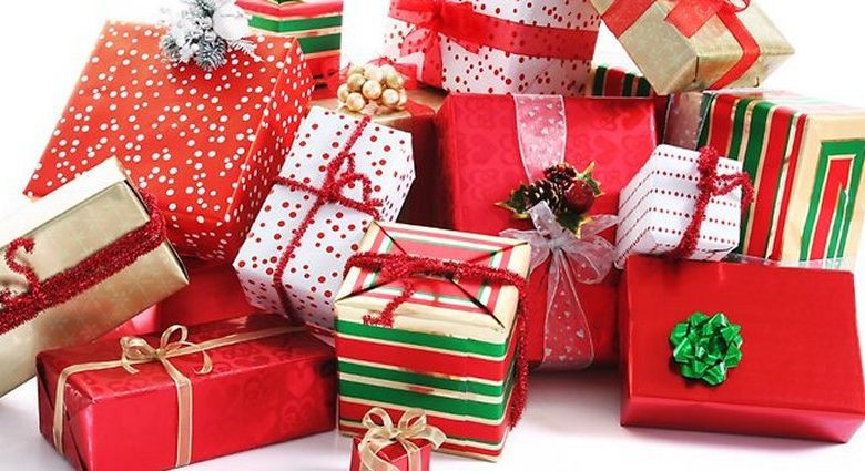 Pile or wrapped Christmas gifts