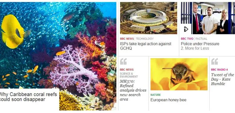 BBC online news homepage