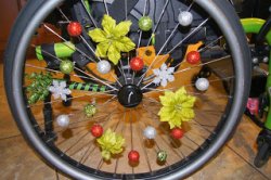 Decorated wheelchair wheel