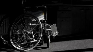 wheelchair in darkness