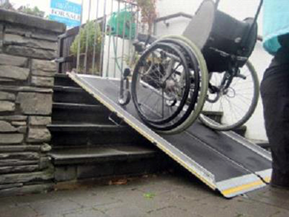 wheelchair and ramp