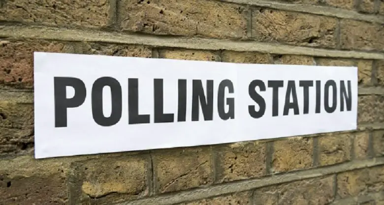 Election 2017 polling station sign