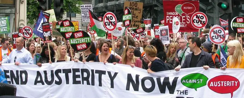 Anti-austerity protest in the UK