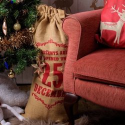 Christmas sack filled with presents