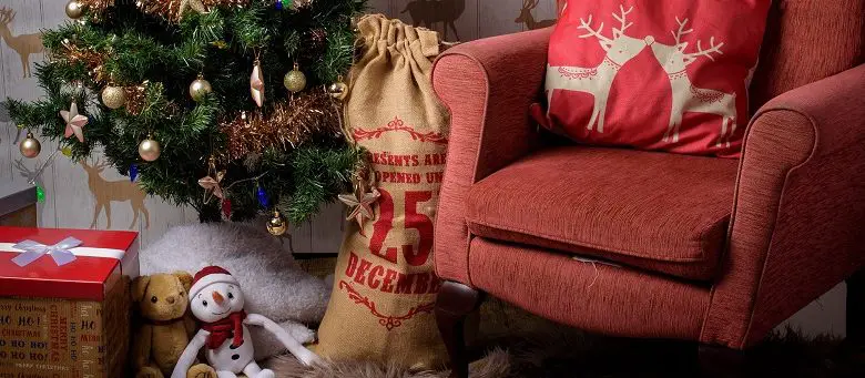 Christmas sack filled with presents