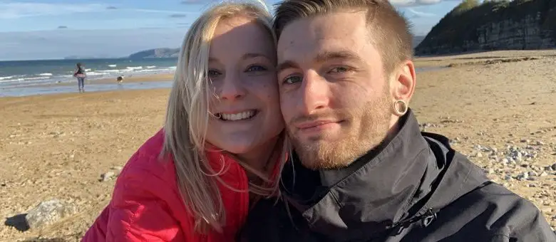 Dan and Becky on a beach