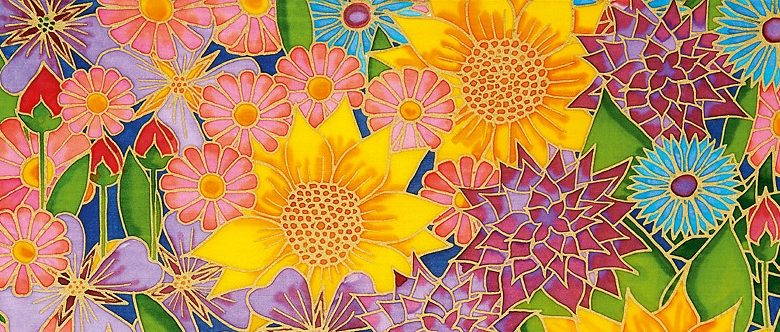 Disabled artist Tom Yendell's painting of colourful flowers
