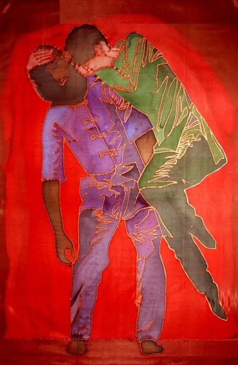 Disabled artist Tom Yendell's silk dancers painting