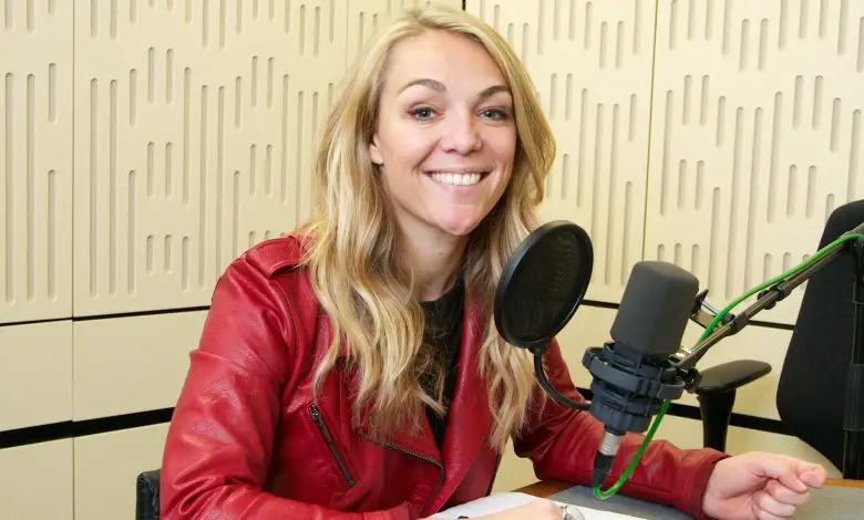 Sophie Morgan in a radio studio