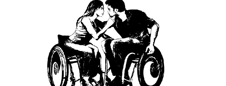 Drawing of man and woman in wheelchairs