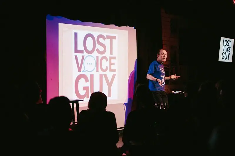 Lost Voice Guy Lee Ridley on stage