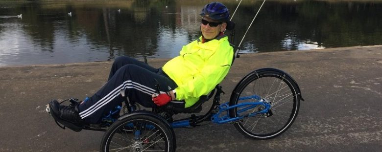 Nick Cole on his adapted sit bike