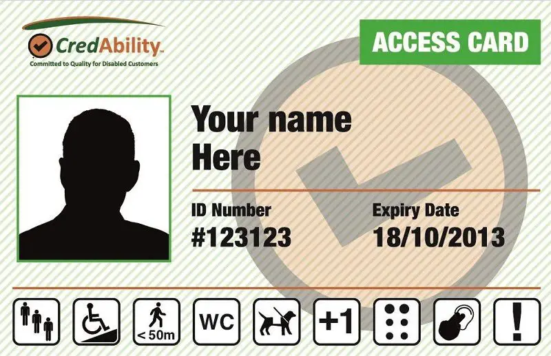Access Card with disability symbols