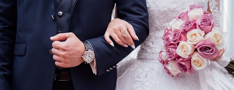 Couple on their wedding day