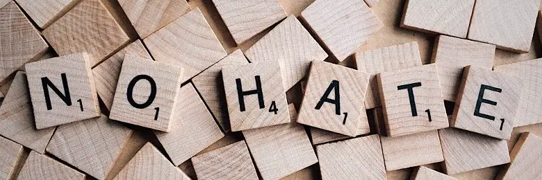 Words no hate in scrabble letters