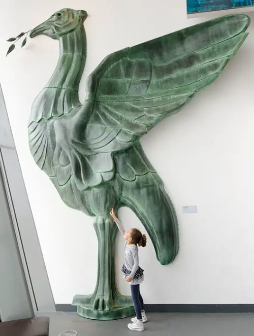 Liver Bird sculpture at the Museum of Liverpool