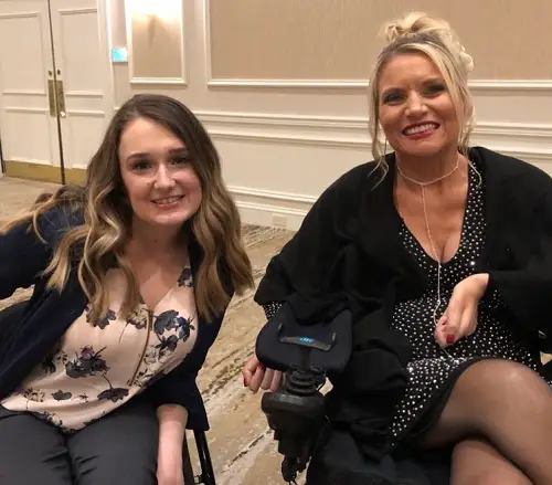 Shannon with the founder of the inclusive fashion show for wheelchair users