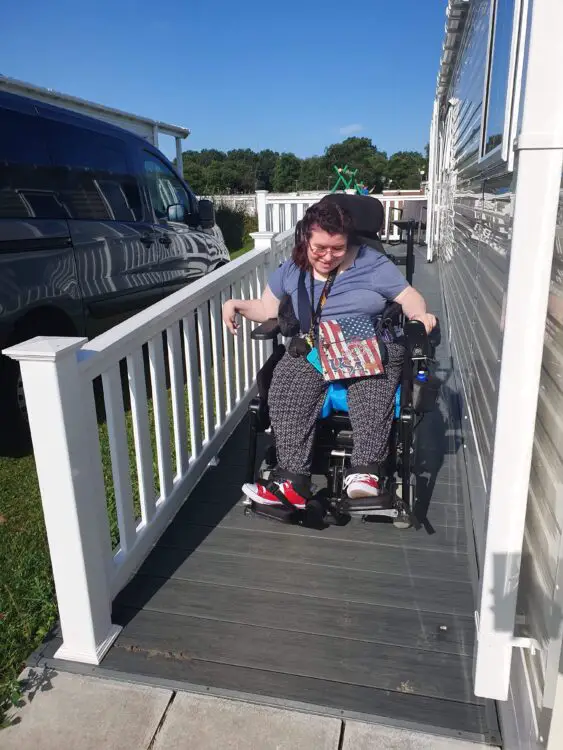 Emma coming down the ramp