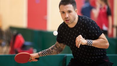 Will Bayley playing table tennis