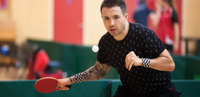 Will Bayley playing table tennis