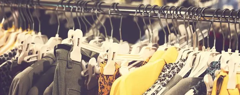 Clothes hanging on a rail