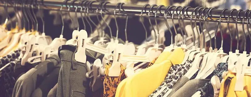 Clothes hanging on a rail