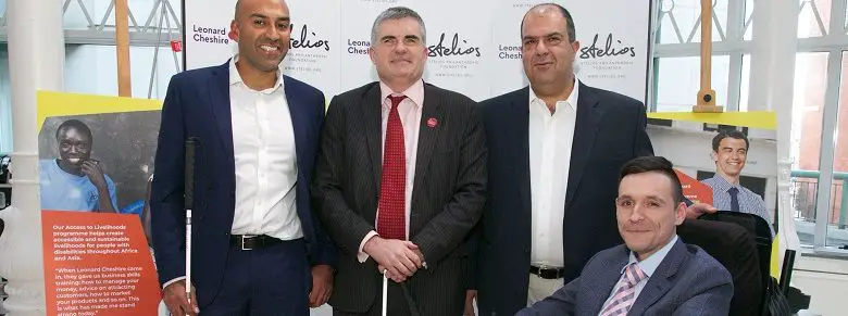 Stelios with disabled winners from 2018 Stelios Awards