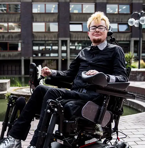 Jamie Hale outside Barbican theatre London
