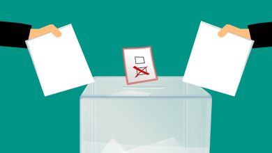 Graphic of two voting papers being put in ballot box