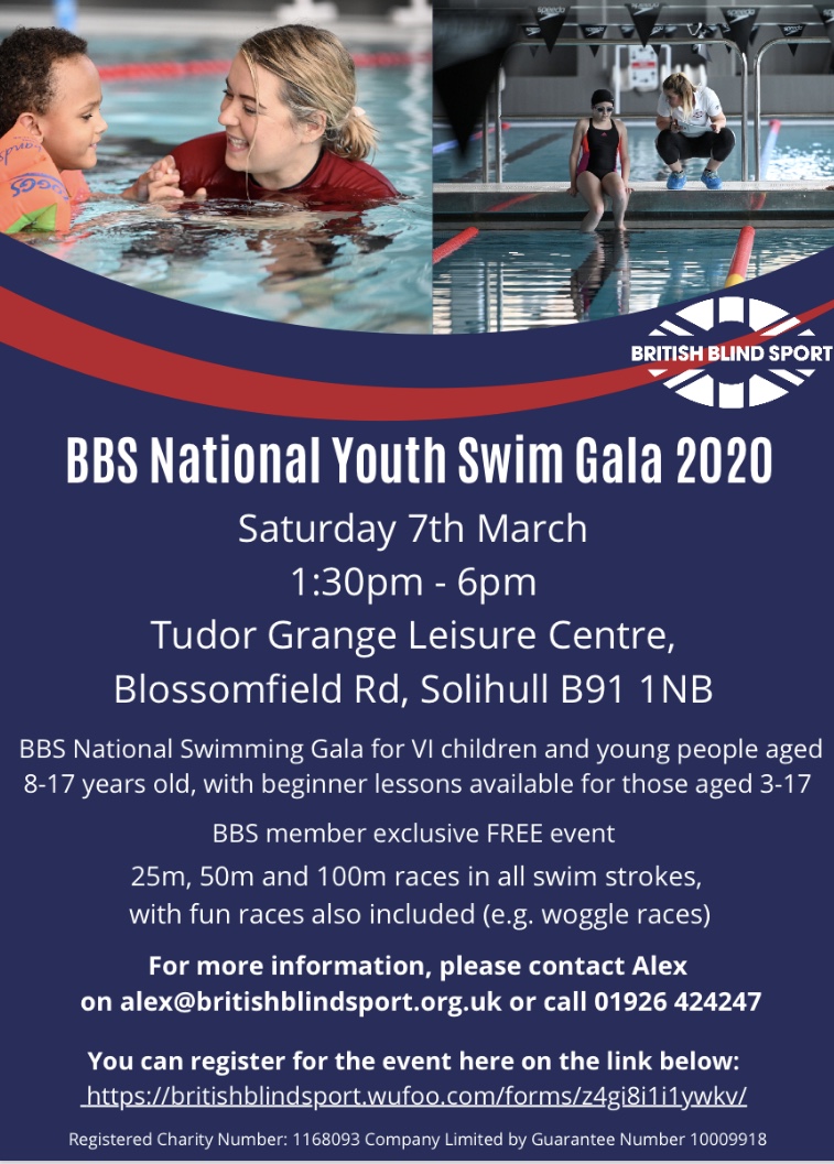 BBS National Youth Swimming Gala 2020 poster
