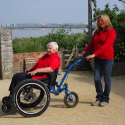 Two women using MT Push designed for both rider and pusher