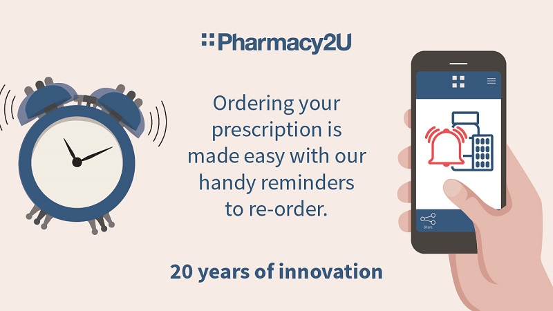 Pharmacy2U graphic promoting its automatic prescription reminders