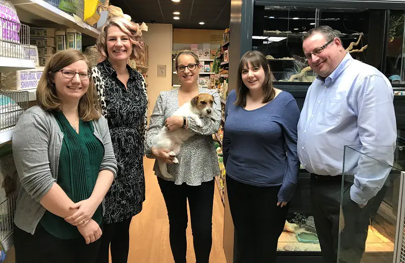 Staff at Pets Corner and a Jack Russel
