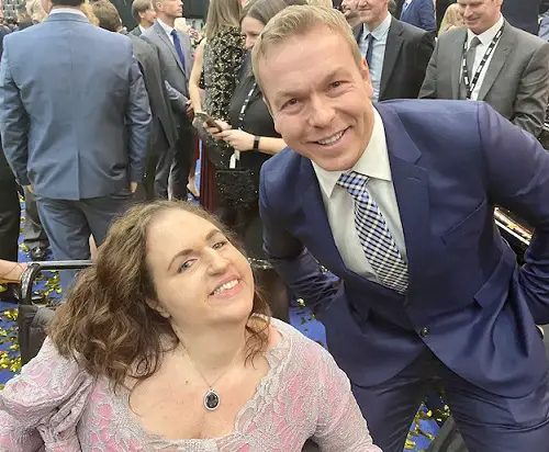 Georgina Moore with Chris Hoy at BBC Sport's Personality of the Year
