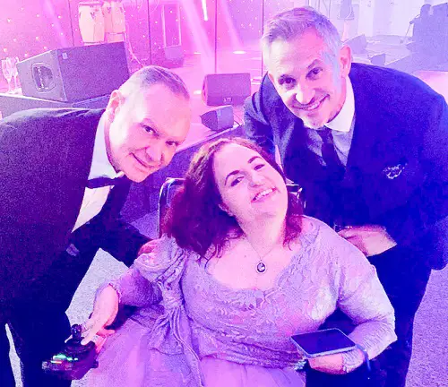 Georgina Moore with Paul Gascoigne and Gary Linekar at Sports Personality of the Year