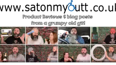 Disabled vlogger Zec on eight videos in a collage with his blog name on the top Satonmybutt