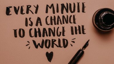 Every minute is a chance to change the world written on pink paper