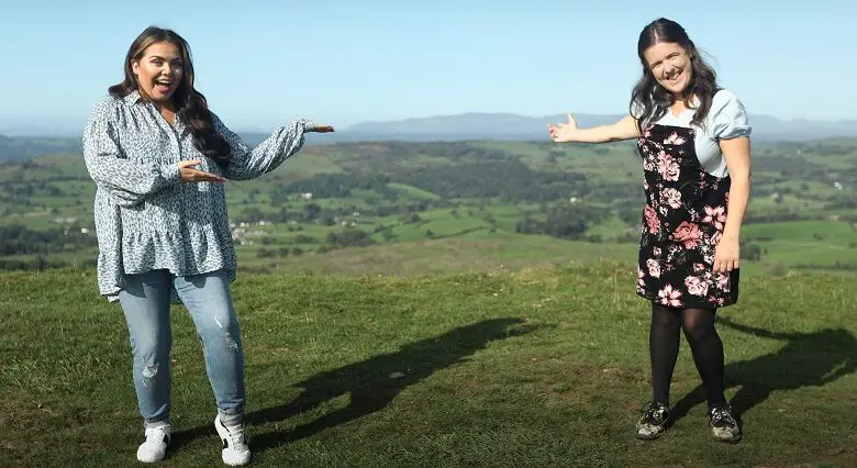 Scarlett Moffatt And Rosie Jones in the Lake District for her new TV show Trip Hazzard