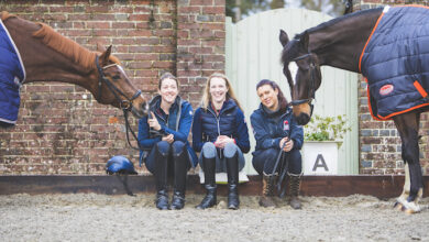 Sophie Christian with two horses