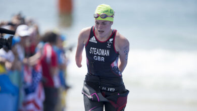 Lauren Steadman running in Team GB kit
