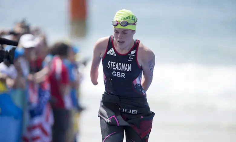 Lauren Steadman running in Team GB kit