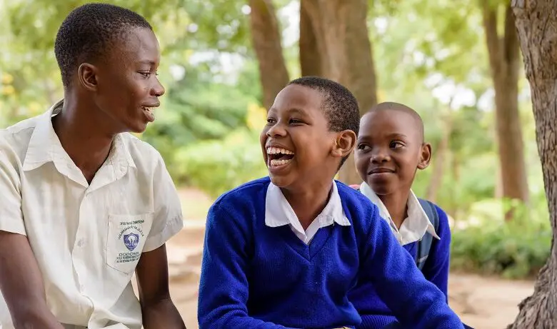 Nurdin, Zebadayo and Salma, three schoolchildren in Tanzania