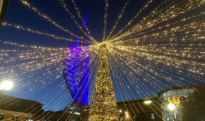 Christmas decorations at Gunwharf Quays Portsmouth