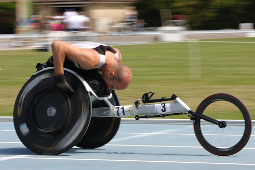Rob Smith in racing wheelchair