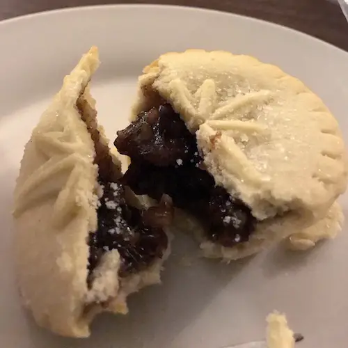 A crisp mince pie with pastry star on top