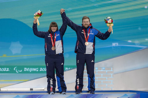 Millie Knight and Bret Wild bronze medal Credit - ParalympicsGB