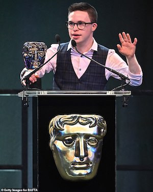 George Webster accepting BAFTA Award