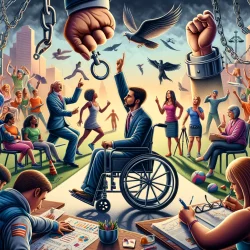 symbolic image of a disabled person countering the many myths and misconceptions about disability in society